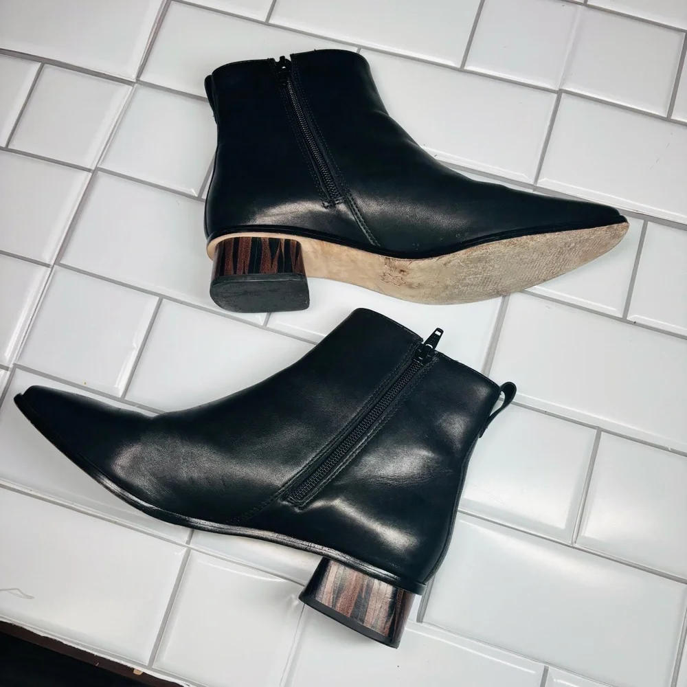 Bernardo Helene Black Antique Calf Leather Women’s Ankle Boots Size 7‎ Medium - Picture 7 of 16
